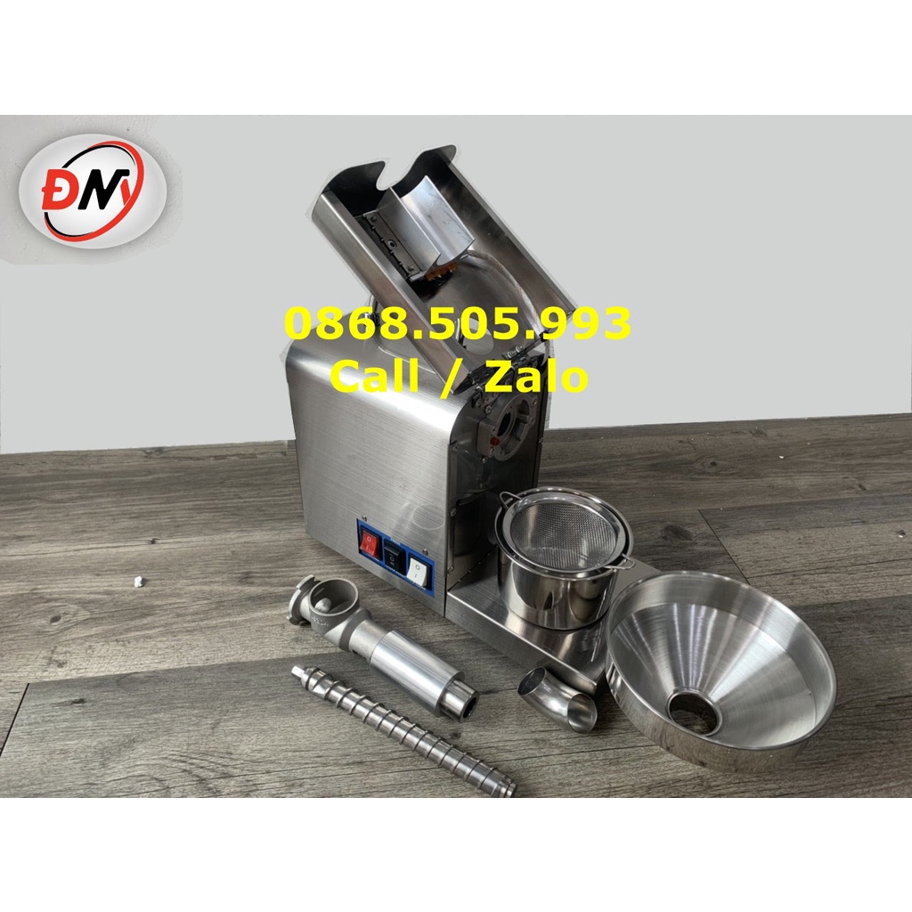 Máy ép dầu lạc, dầu gấc, dầu vừng, mè, macca, sachi, óc chó, gai dầu mini gia đình công suất 980W