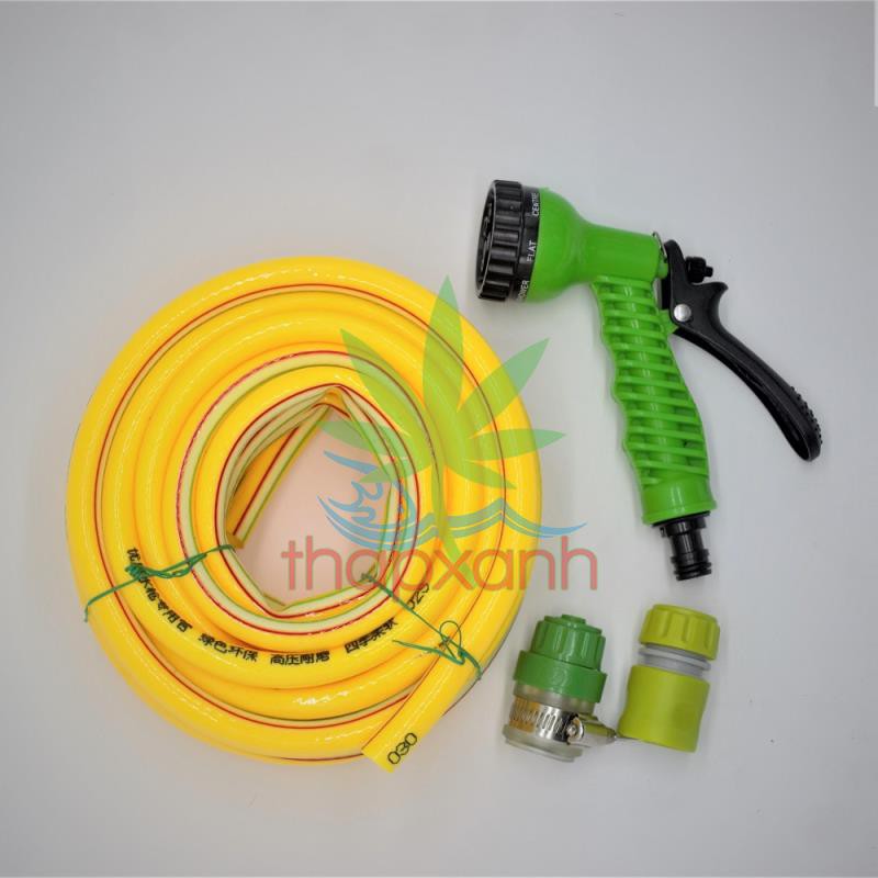 Bộ vòi xịt nước tưới cây, Rửa xe BDT-4221 Vòi nhựa 7 in 1 + 15m dây 16mm
