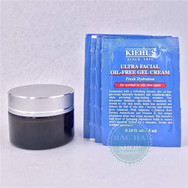 Kiehl's / Kiehls Set Sample Kem Cho Da Dầu Facial Oil Free Gel Cream 15ml (3ml x 5 gói)