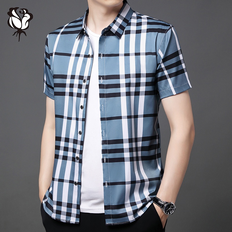 Áo Sơ Mi Ngắn Tay In Họa Tiết Thời Trang Công Sở Dành Cho Nam