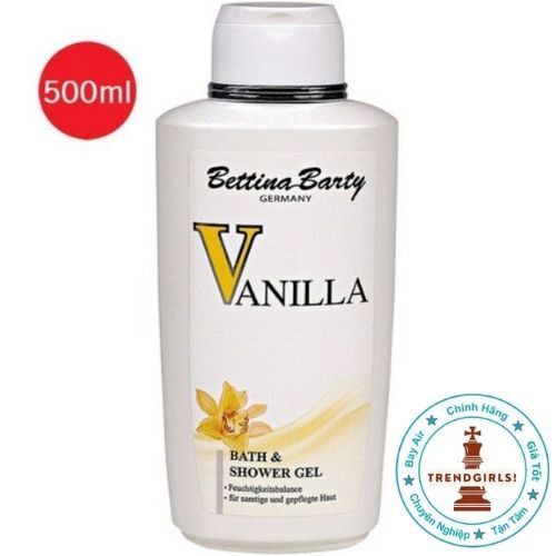 [mùi thơm sang] Sữa tắm hương nước hoa Vanilla của Bettina Barty Germany, 500 ml giữ hương thơm lâu tự nhiên