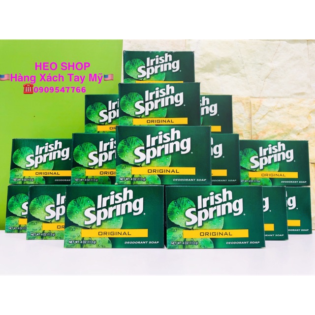 Xà bông cục diệt khuẩn khử mùi Irish Spring Deodorant Original của Mỹ thơm mát