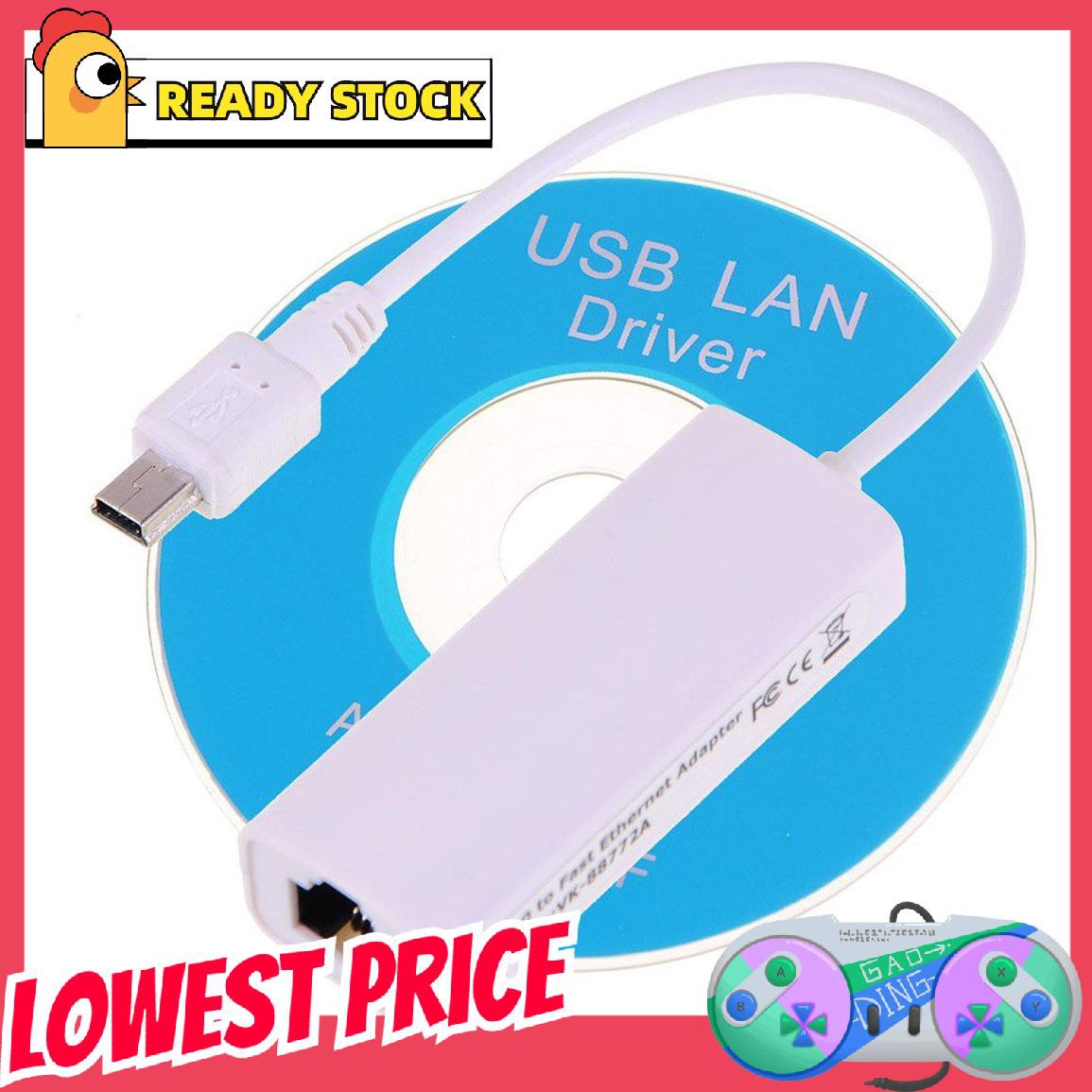 Cáp Chuyển Đổi Mini Usb Sang Ethernet Lan Rj45 Network Cho Windows 7 / 8 / Android