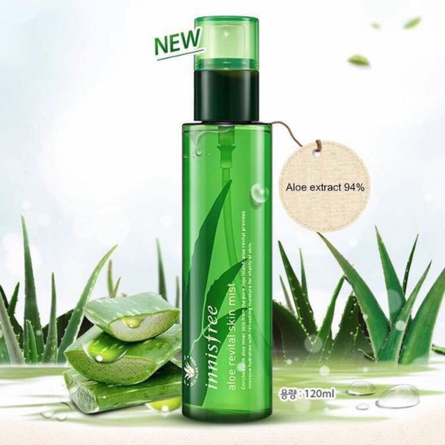 8h 🌿XỊT KHOÁNG CHIẾT XUẤT NHA ĐAM INNSFREE ALOE REVITAL SKIN MIST 🌿