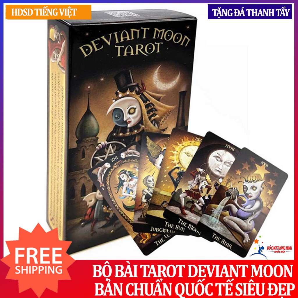 Bộ bài deviant moon tarot bản không viền tặng đá thanh tẩy