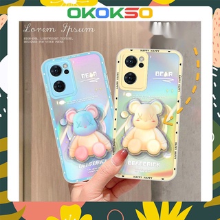 OPPO phone case Reno7pro,Reno6 5G,Reno6pro,Reno5,Reno5pro,Color Laser Dream Bear Stand