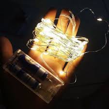Đèn Led Dây Đom Đóm Fairylight , Đèn Trang trí Mầu Vàng Nắng Dùng Pin AAA