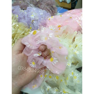 Sét 5 Scrunchie hoa cúc - Phụ kiện tóc
