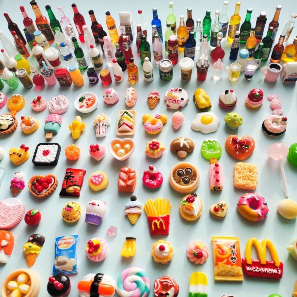 Đồ chơi mô hình thức ăn mô phỏng mini bằng nhựa resin phong cách đa dạng tùy chọn trang trí đáng yêu cho trẻ em