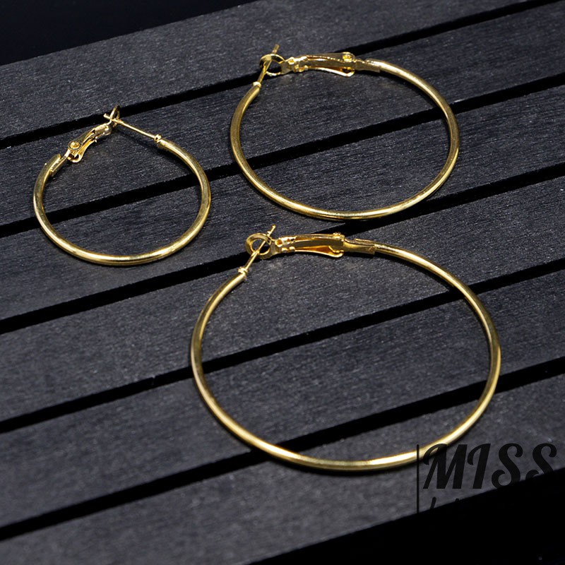 Set 6 bông tai tròn thiết kế đơn giản cá tính cho nữ