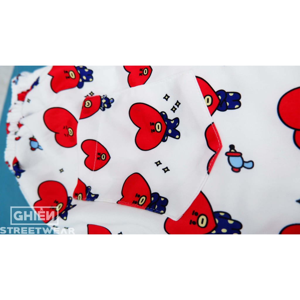 Quần short Cartoon BT21 Tata trắng dễ thương 50 sắc thái