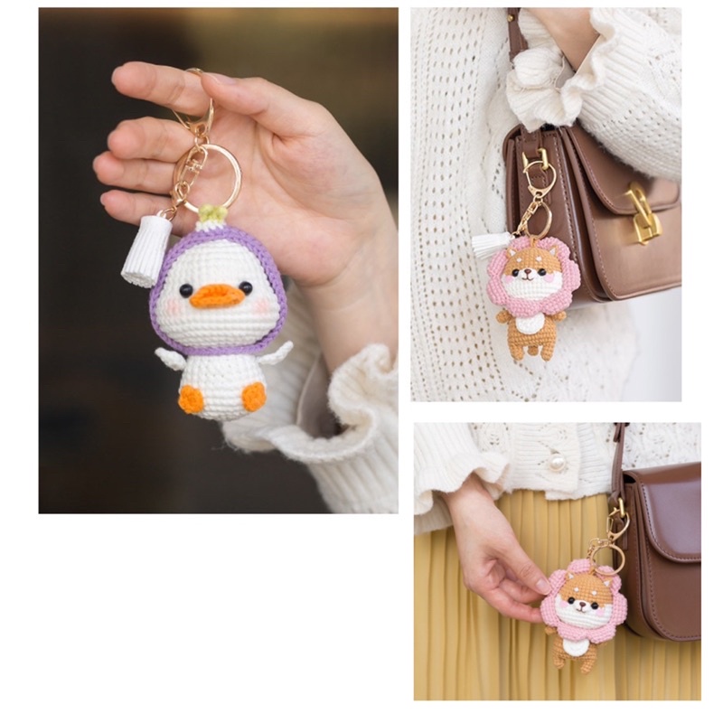 DIY Gói Nguyên Liệu Móc Len Bộ Tứ Cánh Cụt 🐷 🐯🐧 🐶 Shiba  Dễ Thương- Quà Tặng Handmade Tự Làm Ý Nghĩa