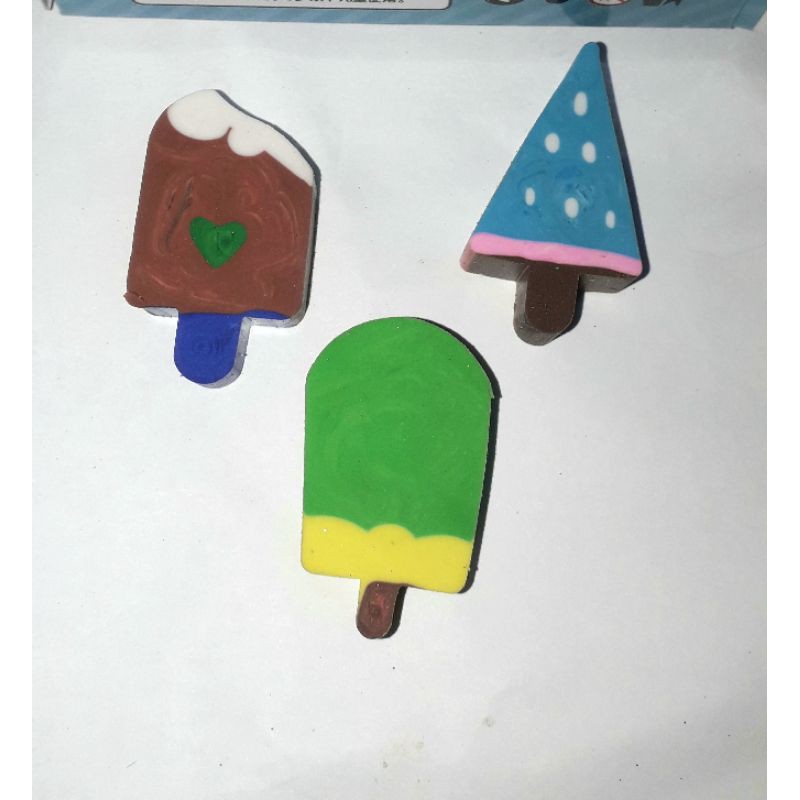 Sét 3 viên gôm tẩy hình cây kem ngộ nghĩnh siêu dể thương