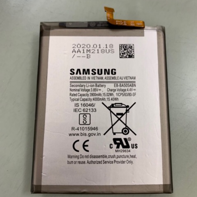 Pin Samsung A50 dung lượng 4000 mAH mã EB-BA505ABU chính hãng