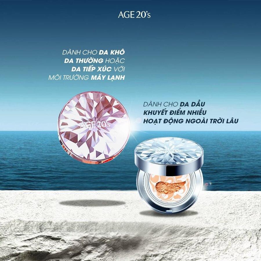 PHẤN NỀN LẠNH AGE20'S KIM CƯƠNG Essence Cover Pact Original Kiềm Dầu, Dưỡng Ẩm, Chống Nắng SPF 50+/PA+++ 12.5g