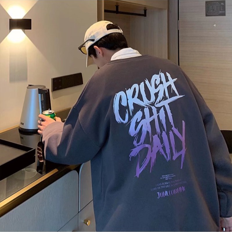 Áo Sweater Cổ Tròn Tay Dài In Chữ Màu Gradient Phong Cách Mỹ Thời Trang Thu Đông Cho Nam Và Nữ Size M-8XL