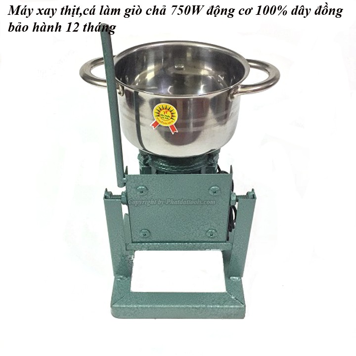Máy xay thịt nồi 18cm làm giò chả, làm ruốc 750W-tặng lưỡi đánh ruốc tơi, bông