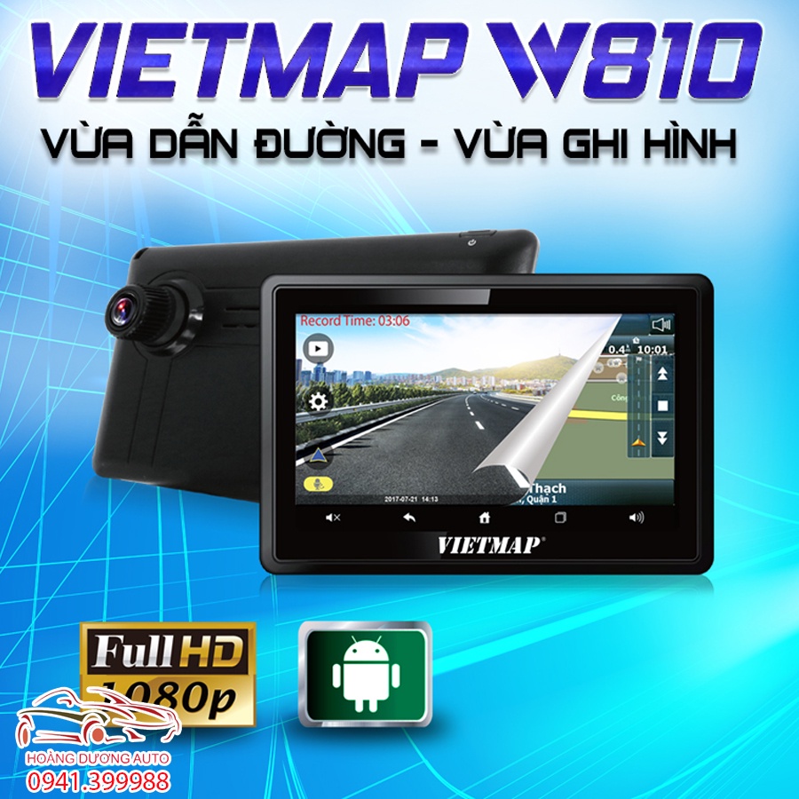 Camera hành trình VIETMAP W810, dẫn đường kết hợp ghi hình, tặng kèm thẻ nhớ 32GB