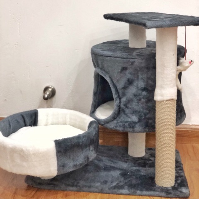Trụ Cào Móng Cho Mèo Từ 2kg Nhà Cào Móng Có Ổ Nằm Ngủ Cho Mèo Con Cattree Nhung Cao 60cm