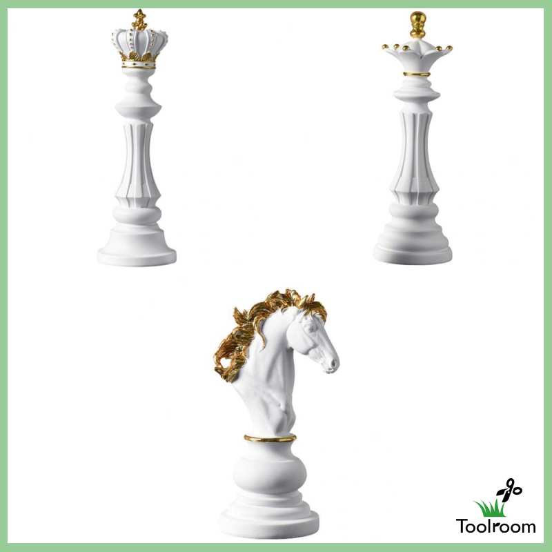 Bộ 3 bức tượng hình cờ vua dùng trang trí bàn