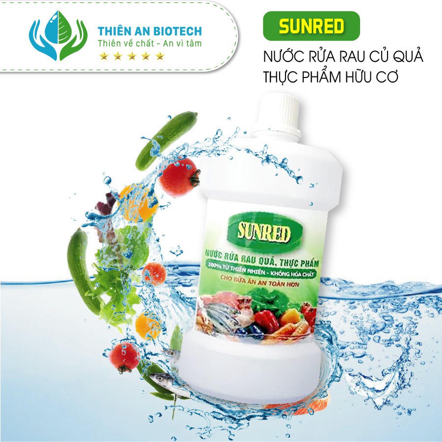 NƯỚC RỬA RAU CỦ QUẢ -THỰC PHẨM TƯƠI SỐNG  SUNRED 500ml | BigBuy360 - bigbuy360.vn