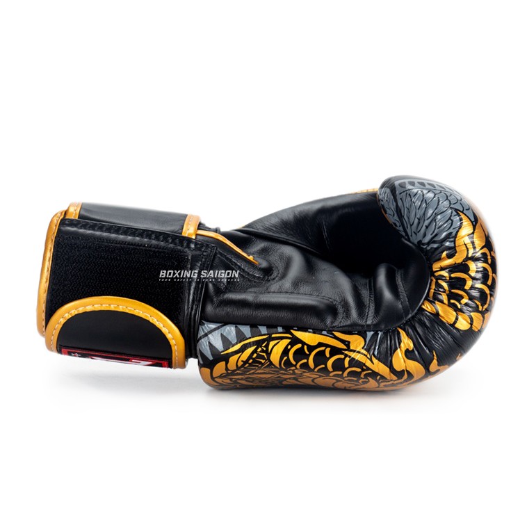 Găng tay Boxing Muay Thai Twins FBGVL3-52GD Dragon - Black/Gold