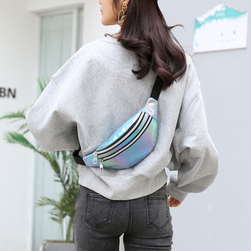 QQ Túi Bao Tử Màu Holographic Thời Trang Cho Nữ