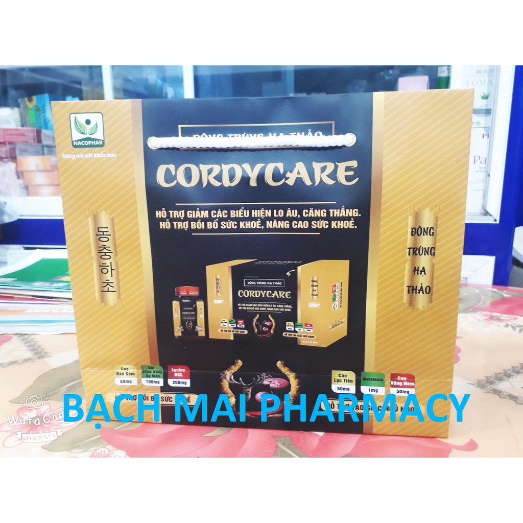 Viên uống ĐÔNG TRÙNG HẠ THẢO CORDYCARE, hỗ trợ tạo giấc ngủ ngon, hỗ trợ bồi bổ sức khỏe và tăng sức đề kháng cho cơ thể