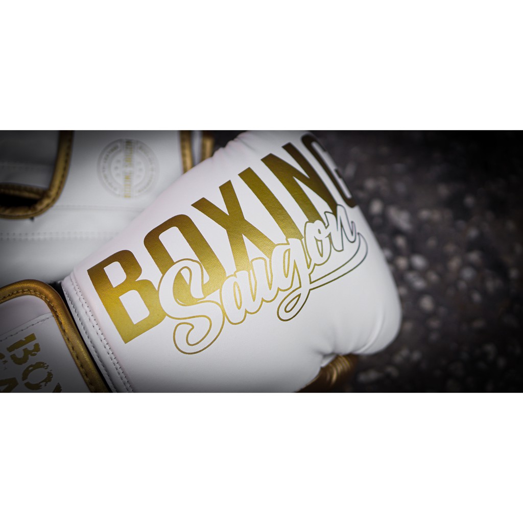 Găng tay Boxing Saigon Inspire - White/Gold