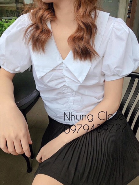 sơ mi rún ngực hàng thiết kế SMS012133