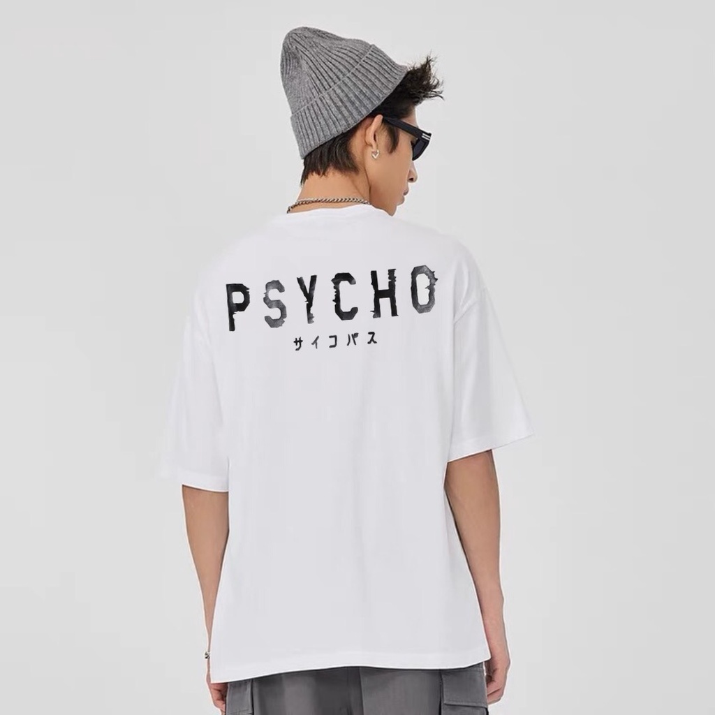 Áo Thun PSYCHO Nam Nữ Unisex Form Rộng Tay Lỡ, Áo Thun Xanh Lá, AT113 trending xu hướng, Men Lì Fashion