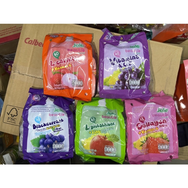 NƯỚC ÉP TRÁI CÂY CÓ THẠCH COLLAGEN JELE BEAUTIE túi 150gr
