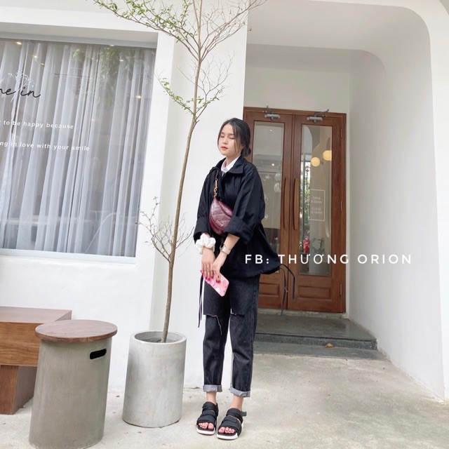 QUẦN JEANS BAGGY CẠP CAO Jean BAGGY Đai Cao ảnh chụp thật 100% BAGGY XÁM