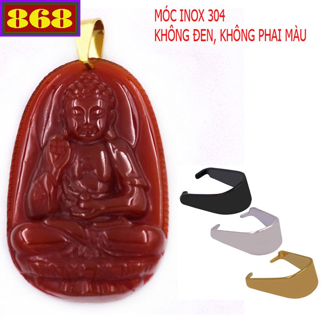 Mặt dây chuyền Phật A Di Đà màu đỏ 3.6 cm - Hộ mệnh tuổi Tuất, Hợi