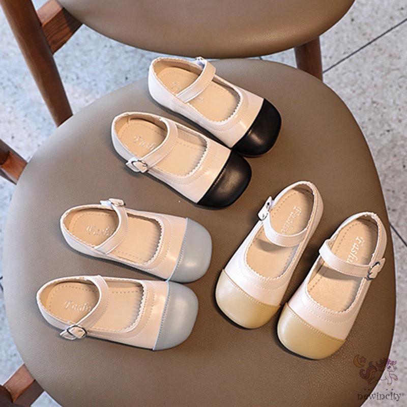 Giày Búp Bê Da Phong Cách Retro Hàn Quốc Cho Bé Gái