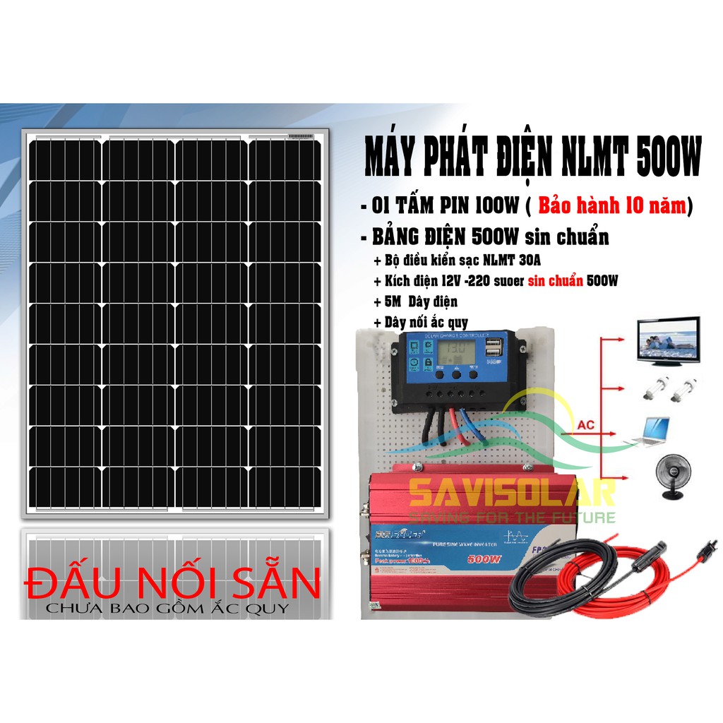 Máy phát điện năng lượng mặt trời 500W sin chuẩn