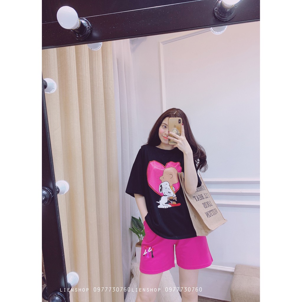 Set Bộ Nữ Giá Rẻ 💟FREESHIP💟 Bộ Quần Áo Mặc Nhà Đẹp In Cún Tim
