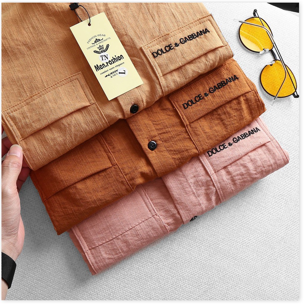 Áo Sơ Mi Nam Vãi Đũi Tay Ngắn, Phong Cách Công Sở Lịch Sự Hàng Shop HP