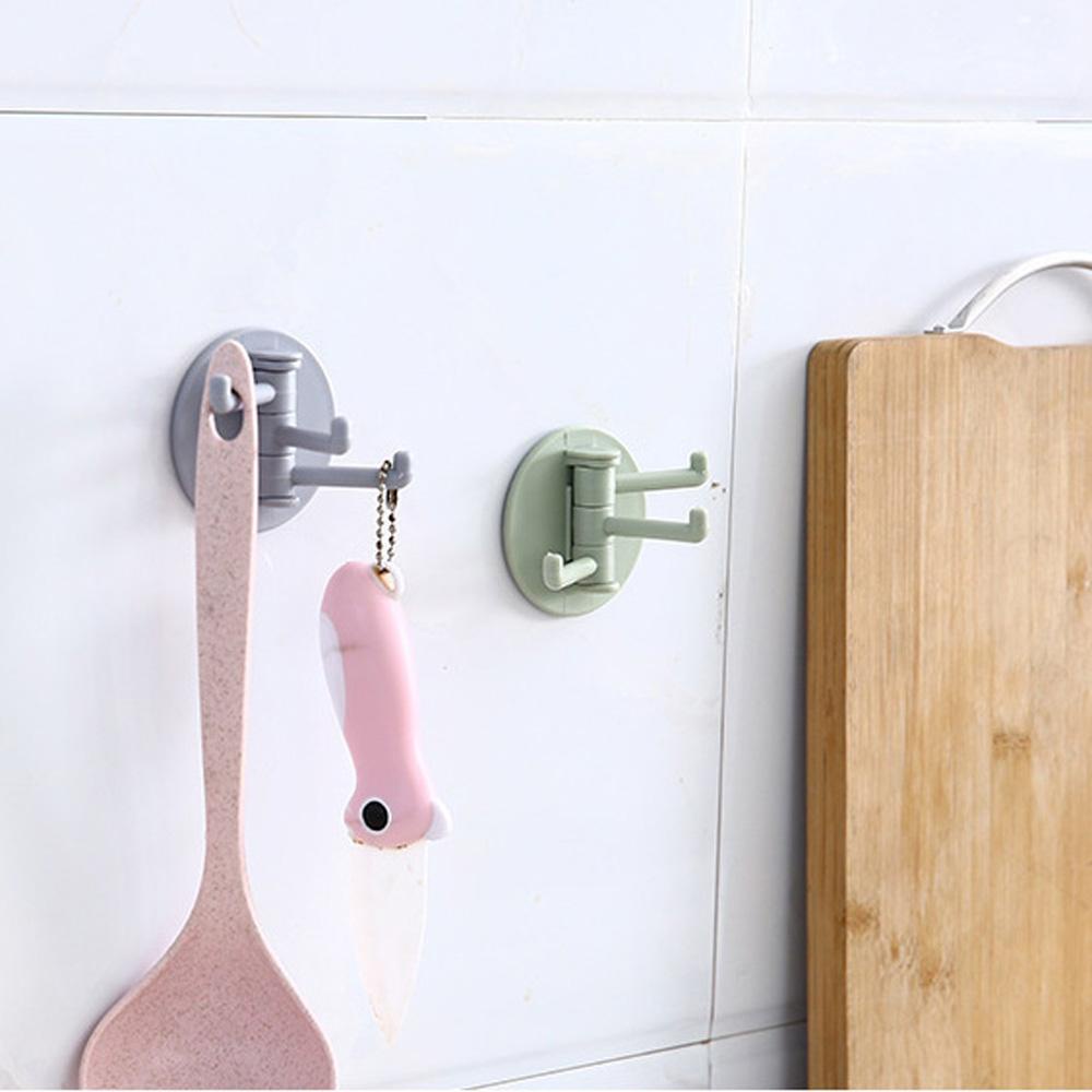 Móc Treo Chìa Khóa Gắn Tường Tự Dính Xoay Sáng Tạo Giá Đỡ