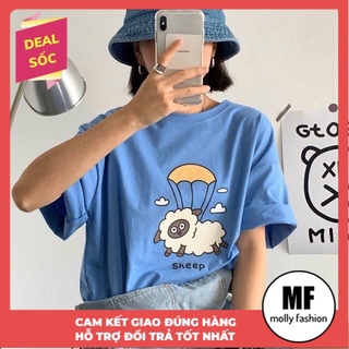 Áo thun tay lỡ Unisex Sheep form rộng Freesize dành cho nam nữ Molly Fashion