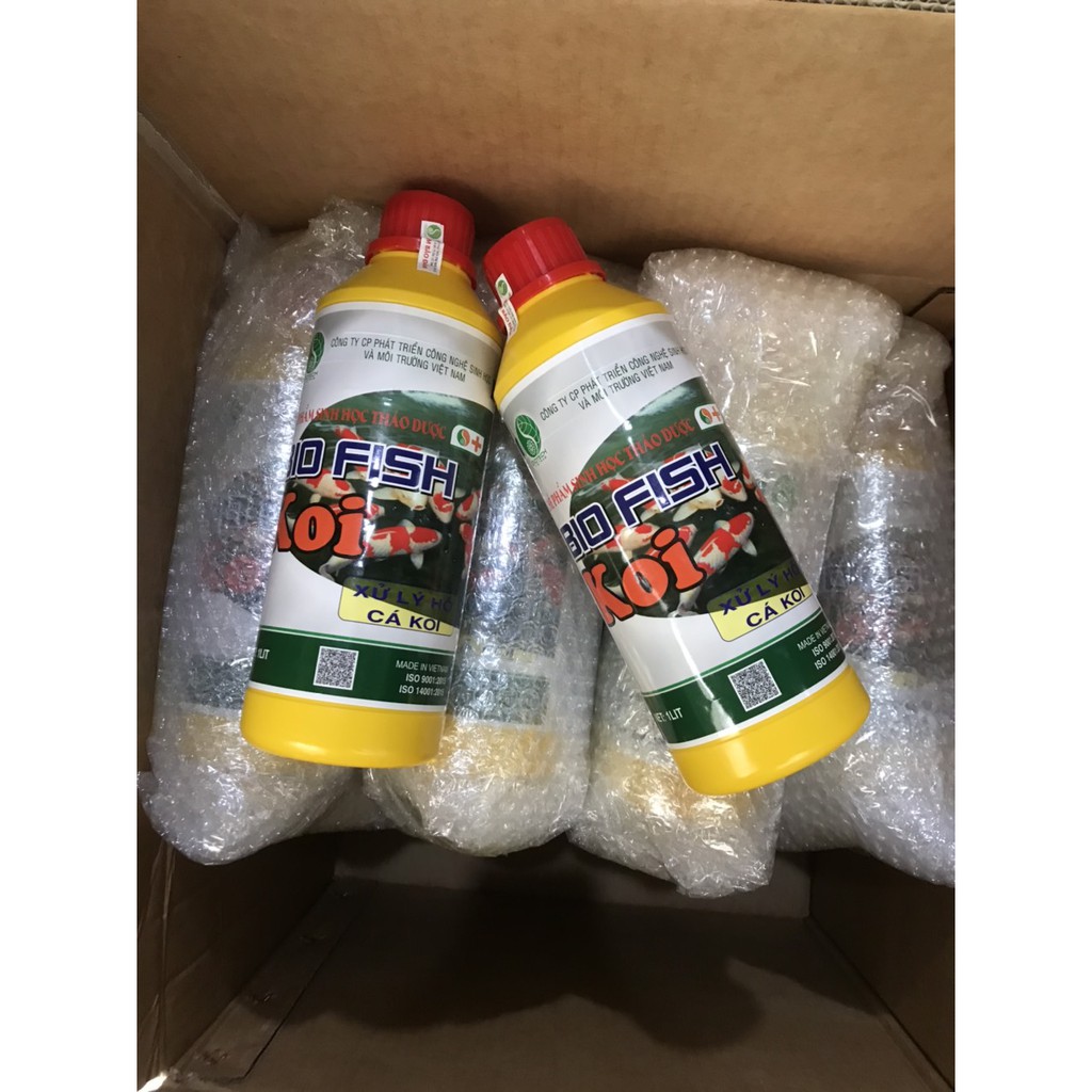 Vi Sinh Hồ Koi Bio FISH KOI 1000 ml. Vi sinh phân hủy cặn bẩn khử mùi tanh, làm trong nước hồ Koi