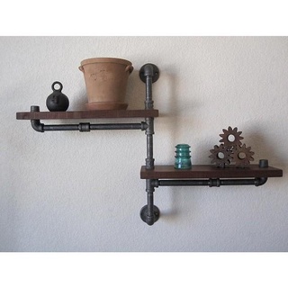 Kệ ống nước 2 tầng treo tường, kệ ống nước để kệ sách, đồ vật trang trí decor treo tường