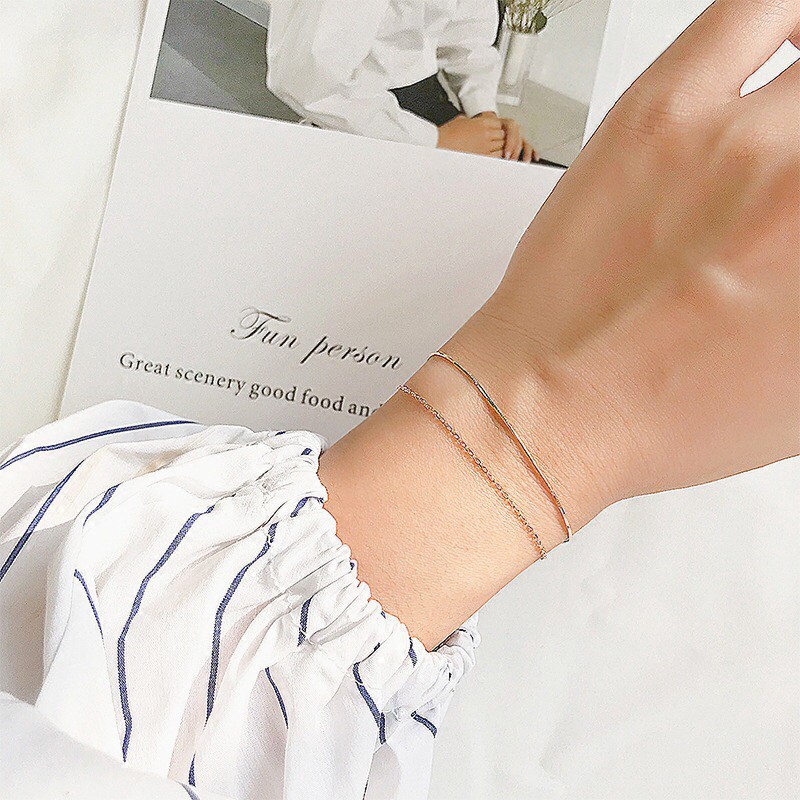 Vòng Đeo Tay MG STUDIO Từ Bạc Sterling S925 Hai Lớp Kiểu Xương Rắn Siêu Mịn | BigBuy360 - bigbuy360.vn