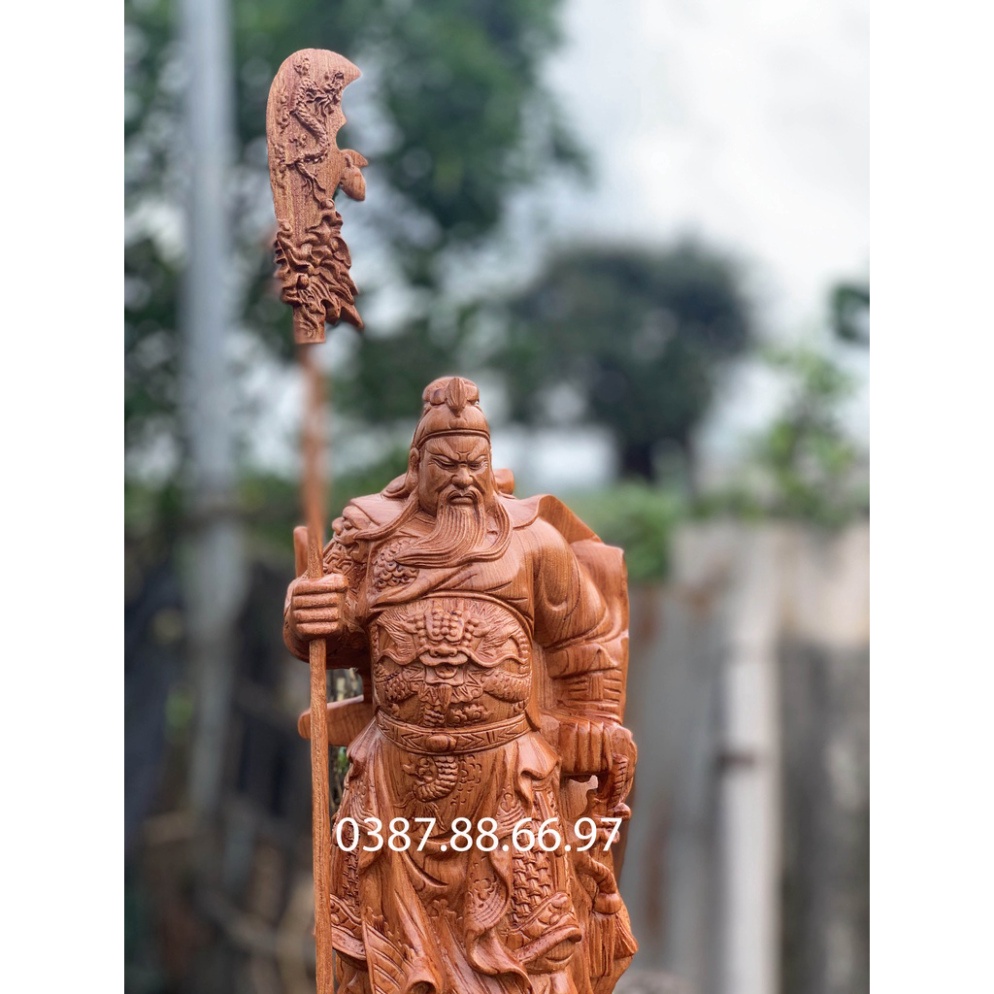 Tượng quan công quan văn trường đế hổ phù cao 20cm và 30cm chất liệu gỗ hương