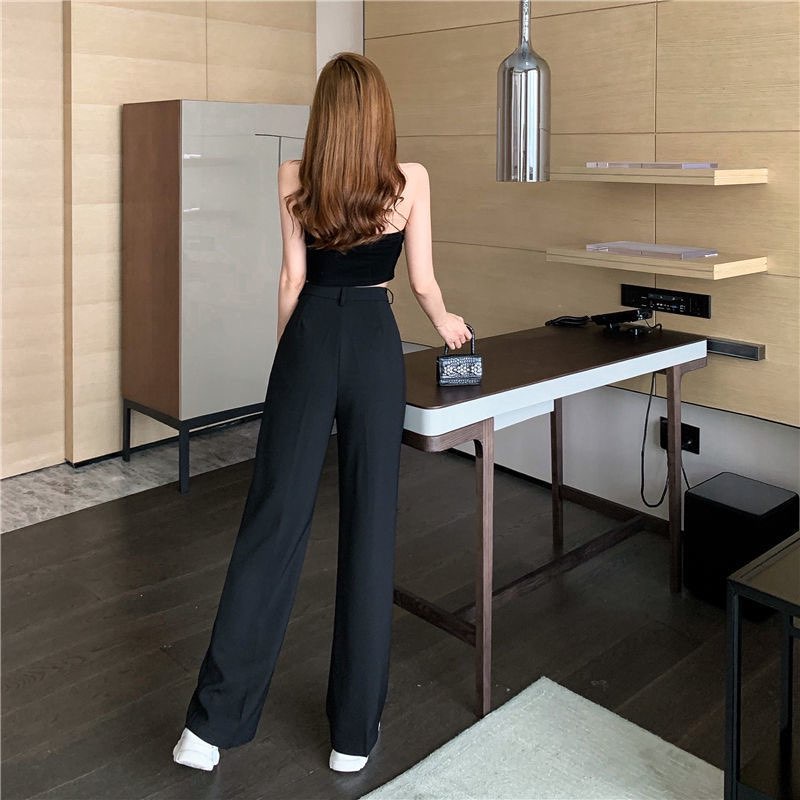 Quần Ống Rộng Nữ Khuy Cài 1 Bên Chất Tuyết Mưa