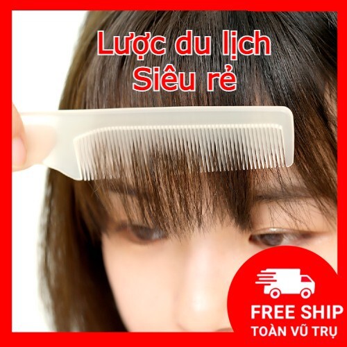 Lược chải tóc màu trắng lược du lịch nhỏ gọn 48 răng có bao bì gỡ rối tóc chăm sóc tóc có tay cầm tiện dụng