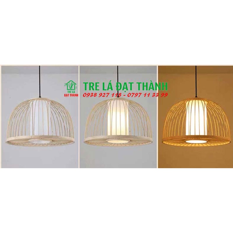 Đèn thả trần, trang trí bằng mây tre, đèn tum