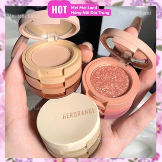 Phấn Mắt Herorange 3 Lớp 3 Màu Trendy Chống Nước Kèm Gương Nhỏ Gọn Tiện Lợi