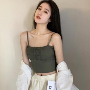 Áo Bra 2 Dây Nhún Dáng Dài - Bra Nữ Phong Cách CropTop Gợi Cảm  A6843