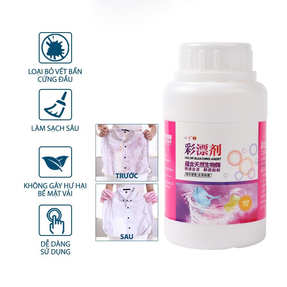 Thuốc Tẩy Trắng Quần Áo - Tẩy Trắng Quần Áo - Hộp Bột Giặt Trắng Mốc Ố Vàng, Javen Làm Sạch Vải - Duhali